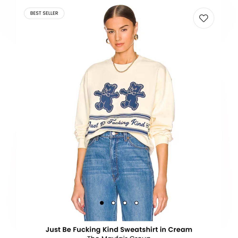 Just Be Fucking Kind Sweatshirt in Cream